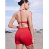 imageYEOREO Womens Biker Shorts 45quot  6quot Workout Gym Shorts Craze High Waist Tummy Control Hidden Scrunch Running YogaRed