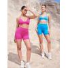 imageYEOREO Womens Biker Shorts 45quot  6quot Workout Gym Shorts Craze High Waist Tummy Control Hidden Scrunch Running YogaRose Red