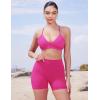 imageYEOREO Womens Biker Shorts 45quot  6quot Workout Gym Shorts Craze High Waist Tummy Control Hidden Scrunch Running YogaRose Red