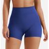 imageYEOREO Womens Biker Shorts with Pockets Workout Gym Shorts NAS High Waist Tummy Control Running Yoga ShortsBlue