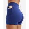 imageYEOREO Womens Biker Shorts with Pockets Workout Gym Shorts NAS High Waist Tummy Control Running Yoga ShortsBlue