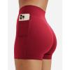 imageYEOREO Womens Biker Shorts with Pockets Workout Gym Shorts NAS High Waist Tummy Control Running Yoga ShortsJujube Red