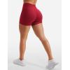 imageYEOREO Womens Biker Shorts with Pockets Workout Gym Shorts NAS High Waist Tummy Control Running Yoga ShortsJujube Red