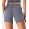 imageYEOREO Womens Foldover Workout Shorts High Waist 45quot Fold Over Waist Band Romola Gym Yoga Running ShortsBlue Gray