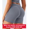 imageYEOREO Womens Foldover Workout Shorts High Waist 45quot Fold Over Waist Band Romola Gym Yoga Running ShortsBlue Gray