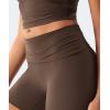 imageYEOREO Womens Foldover Workout Shorts High Waist 45quot Fold Over Waist Band Romola Gym Yoga Running ShortsCoffee