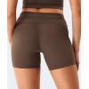 imageYEOREO Womens Foldover Workout Shorts High Waist 45quot Fold Over Waist Band Romola Gym Yoga Running ShortsCoffee