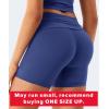 imageYEOREO Womens Foldover Workout Shorts High Waist 45quot Fold Over Waist Band Romola Gym Yoga Running ShortsDark Blue