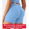 imageYEOREO Womens Foldover Workout Shorts High Waist 45quot Fold Over Waist Band Romola Gym Yoga Running ShortsLight Blue