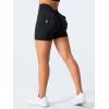 imageYEOREO Workout Shorts with Pockets for Women V Back Scrunch High Waisted Shorts Charm Gym Yoga Biker ShortsBlack