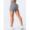 imageYEOREO Workout Shorts with Pockets for Women V Back Scrunch High Waisted Shorts Charm Gym Yoga Biker ShortsGrey