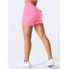 imageYEOREO Workout Shorts with Pockets for Women V Back Scrunch High Waisted Shorts Charm Gym Yoga Biker ShortsPink