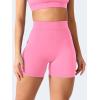 imageYEOREO Workout Shorts with Pockets for Women V Back Scrunch High Waisted Shorts Charm Gym Yoga Biker ShortsPink