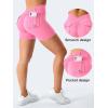 imageYEOREO Workout Shorts with Pockets for Women V Back Scrunch High Waisted Shorts Charm Gym Yoga Biker ShortsPink
