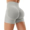 imageYEOREO Gym Workout Shorts for Women 36  45 High Waisted Hidden Scrunch Biker Shorts Tummy Control Patrica Yoga ShortsLight Grey