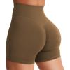 imageYEOREO Womens Biker Shorts 45quot  6quot Workout Gym Shorts Craze High Waist Tummy Control Hidden Scrunch Running YogaBrown