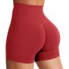 imageYEOREO Womens Biker Shorts 45quot  6quot Workout Gym Shorts Craze High Waist Tummy Control Hidden Scrunch Running YogaMaroon