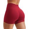 imageYEOREO Womens Biker Shorts with Pockets Workout Gym Shorts NAS High Waist Tummy Control Running Yoga ShortsJujube Red
