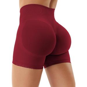 imageYEOREO Gym Workout Shorts for Women 36  45 High Waisted Hidden Scrunch Biker Shorts Tummy Control Patrica Yoga ShortsScarlett Red