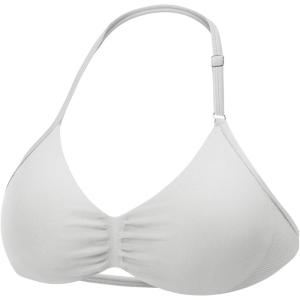 imageYEOREO SoftHue Impact Strappy Halter Bra for Sports Women Workout Padded Gym Yoga BraBeige White