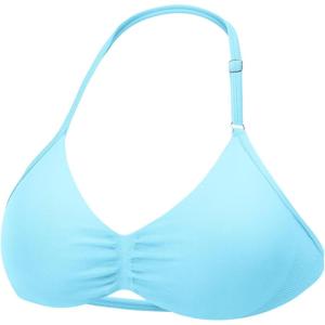 imageYEOREO SoftHue Impact Strappy Halter Bra for Sports Women Workout Padded Gym Yoga BraLight Blue