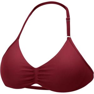 imageYEOREO SoftHue Impact Strappy Halter Bra for Sports Women Workout Padded Gym Yoga BraScarlet