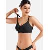 imageYEOREO Women Push Up No Underwire Bra Full Coverage V Neck Basic Bralette Seamless Everyday BraBlack