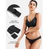 imageYEOREO Women Push Up No Underwire Bra Full Coverage V Neck Basic Bralette Seamless Everyday BraBlack