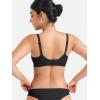 imageYEOREO Women Push Up No Underwire Bra Full Coverage V Neck Basic Bralette Seamless Everyday BraBlack