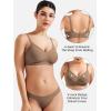 imageYEOREO Women Push Up No Underwire Bra Full Coverage V Neck Basic Bralette Seamless Everyday BraCoffee