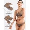 imageYEOREO Women Push Up No Underwire Bra Full Coverage V Neck Basic Bralette Seamless Everyday BraCoffee