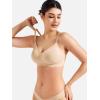 imageYEOREO Women Push Up No Underwire Bra Full Coverage V Neck Basic Bralette Seamless Everyday BraNude