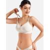 imageYEOREO Women Push Up No Underwire Bra Full Coverage V Neck Basic Bralette Seamless Everyday BraWhite