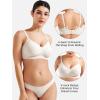 imageYEOREO Women Push Up No Underwire Bra Full Coverage V Neck Basic Bralette Seamless Everyday BraWhite