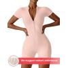 imageYEOREO Women Short Sleeve Workout Jumpsuit Zip Up Romper Bottom Shorts Bodysuit Bodycon Sexy One PieceBlossom
