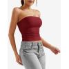 imageYEOREO Sophie Women Sexy Long Tube Tops Double Lined Basic Y2K Summer Cute Strapless Fitted Bandeau Going Out Crop Top TopAnchor Red