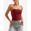 imageYEOREO Sophie Women Sexy Long Tube Tops Double Lined Basic Y2K Summer Cute Strapless Fitted Bandeau Going Out Crop Top TopAnchor Red