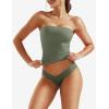 imageYEOREO Sophie Women Sexy Long Tube Tops Double Lined Basic Y2K Summer Cute Strapless Fitted Bandeau Going Out Crop Top TopArmy Green