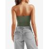 imageYEOREO Sophie Women Sexy Long Tube Tops Double Lined Basic Y2K Summer Cute Strapless Fitted Bandeau Going Out Crop Top TopArmy Green