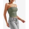 imageYEOREO Sophie Women Sexy Long Tube Tops Double Lined Basic Y2K Summer Cute Strapless Fitted Bandeau Going Out Crop Top TopArmy Green