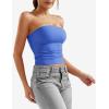 imageYEOREO Sophie Women Sexy Long Tube Tops Double Lined Basic Y2K Summer Cute Strapless Fitted Bandeau Going Out Crop Top TopBlue