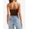 imageYEOREO Sophie Women Sexy Long Tube Tops Double Lined Basic Y2K Summer Cute Strapless Fitted Bandeau Going Out Crop Top TopBrown