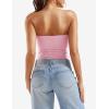 imageYEOREO Sophie Women Sexy Long Tube Tops Double Lined Basic Y2K Summer Cute Strapless Fitted Bandeau Going Out Crop Top TopCherry Pink