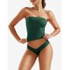 imageYEOREO Sophie Women Sexy Long Tube Tops Double Lined Basic Y2K Summer Cute Strapless Fitted Bandeau Going Out Crop Top TopDark Green
