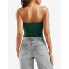 imageYEOREO Sophie Women Sexy Long Tube Tops Double Lined Basic Y2K Summer Cute Strapless Fitted Bandeau Going Out Crop Top TopDark Green
