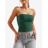 imageYEOREO Sophie Women Sexy Long Tube Tops Double Lined Basic Y2K Summer Cute Strapless Fitted Bandeau Going Out Crop Top TopDark Green