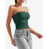 imageYEOREO Sophie Women Sexy Long Tube Tops Double Lined Basic Y2K Summer Cute Strapless Fitted Bandeau Going Out Crop Top TopDark Green