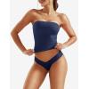 imageYEOREO Sophie Women Sexy Long Tube Tops Double Lined Basic Y2K Summer Cute Strapless Fitted Bandeau Going Out Crop Top TopDeep Blue