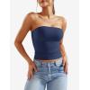 imageYEOREO Sophie Women Sexy Long Tube Tops Double Lined Basic Y2K Summer Cute Strapless Fitted Bandeau Going Out Crop Top TopDeep Blue