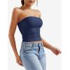 imageYEOREO Sophie Women Sexy Long Tube Tops Double Lined Basic Y2K Summer Cute Strapless Fitted Bandeau Going Out Crop Top TopDeep Blue